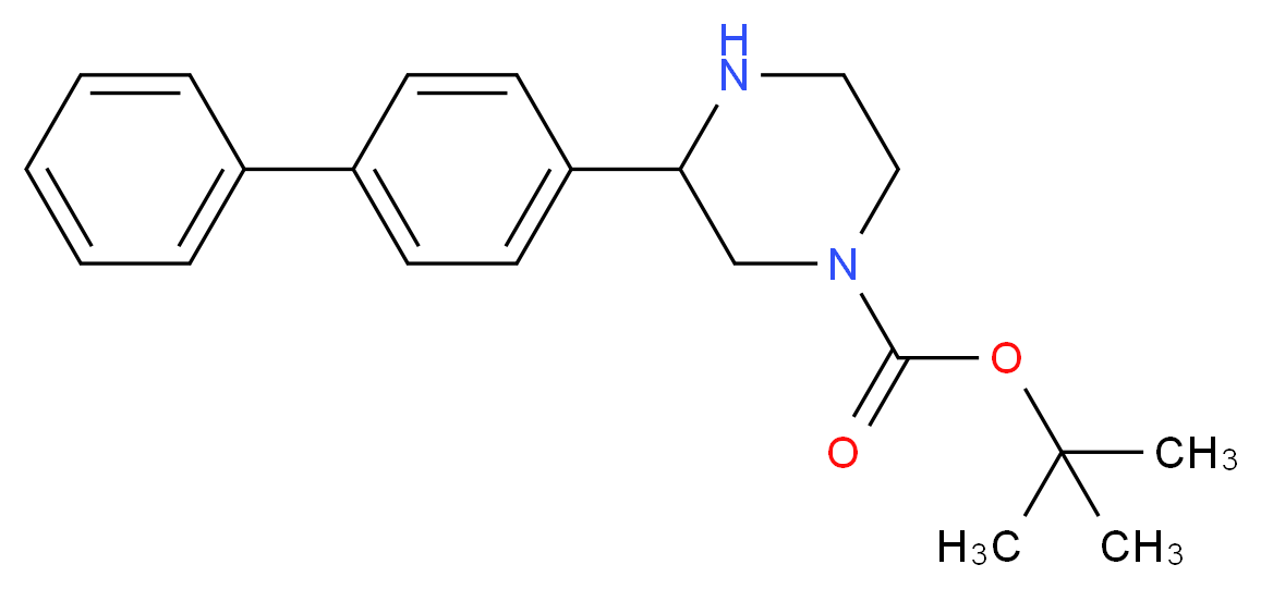 tert-butyl 3-(4-phenylphenyl)piperazine-1-carboxylate_分子结构_CAS_886770-41-8