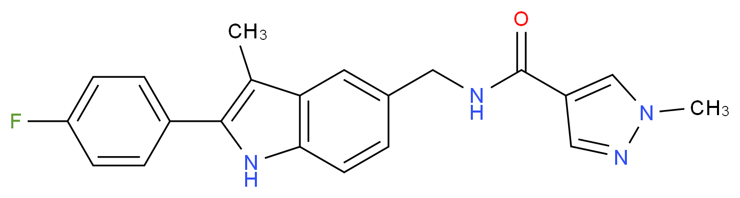 N-{[2-(4-fluorophenyl)-3-methyl-1H-indol-5-yl]methyl}-1-methyl-1H-pyrazole-4-carboxamide_分子结构_CAS_)