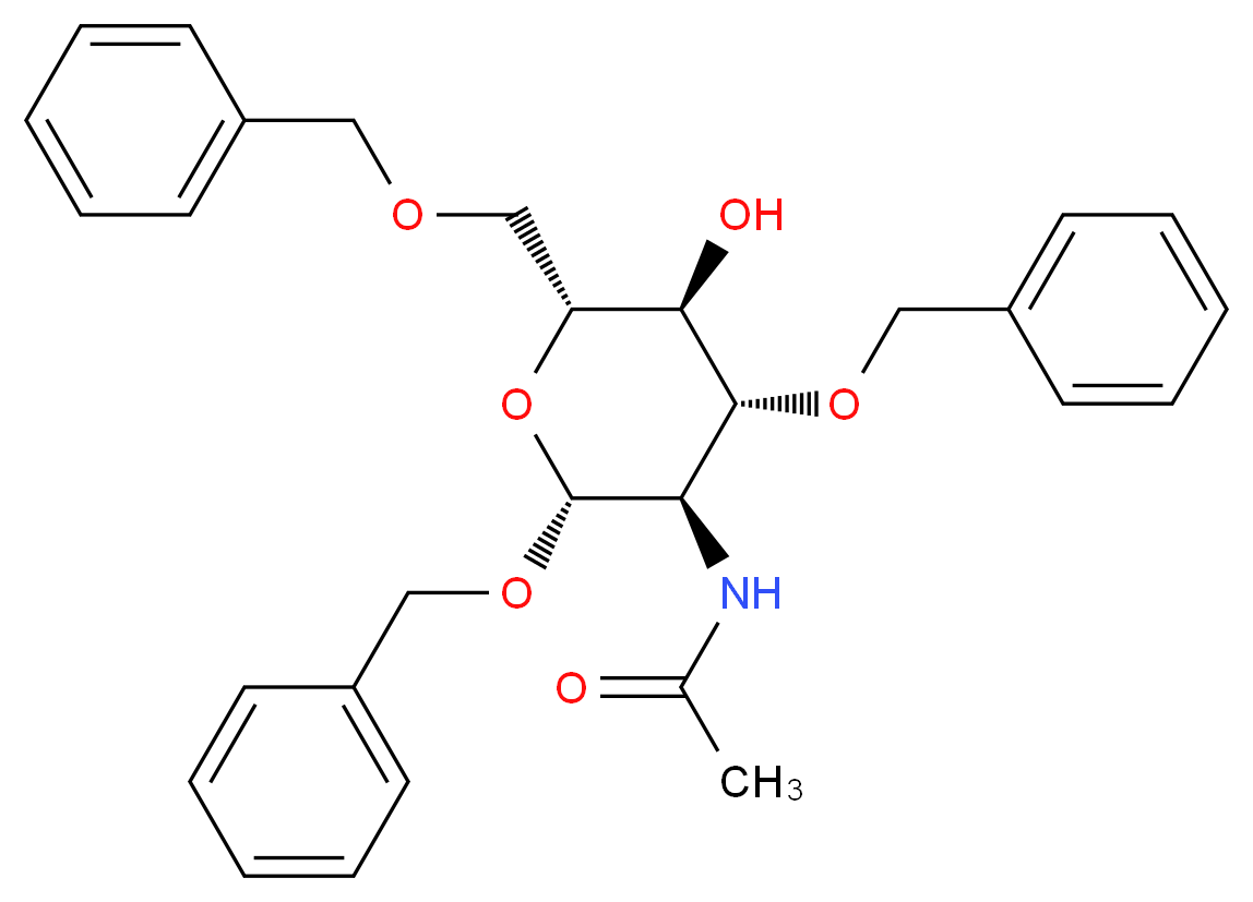 Benzyl 2-Acetamido-2-deoxy-3,6-di-O-benzyl-β-D-glucopyranoside_分子结构_CAS_62867-63-4)