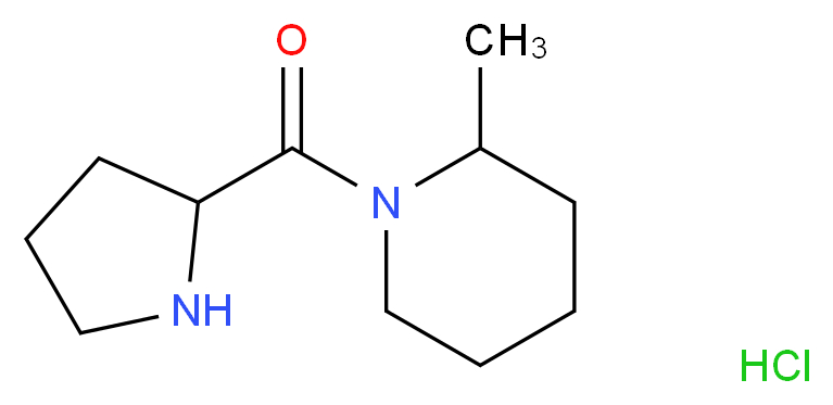 (2-Methyl-1-piperidinyl)(2-pyrrolidinyl)methanone hydrochloride_分子结构_CAS_)