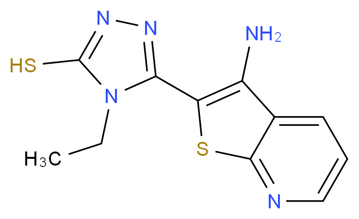 5-(3-Aminothieno[2,3-b]pyridin-2-yl)-4-ethyl-4H-1,2,4-triazole-3-thiol_分子结构_CAS_)