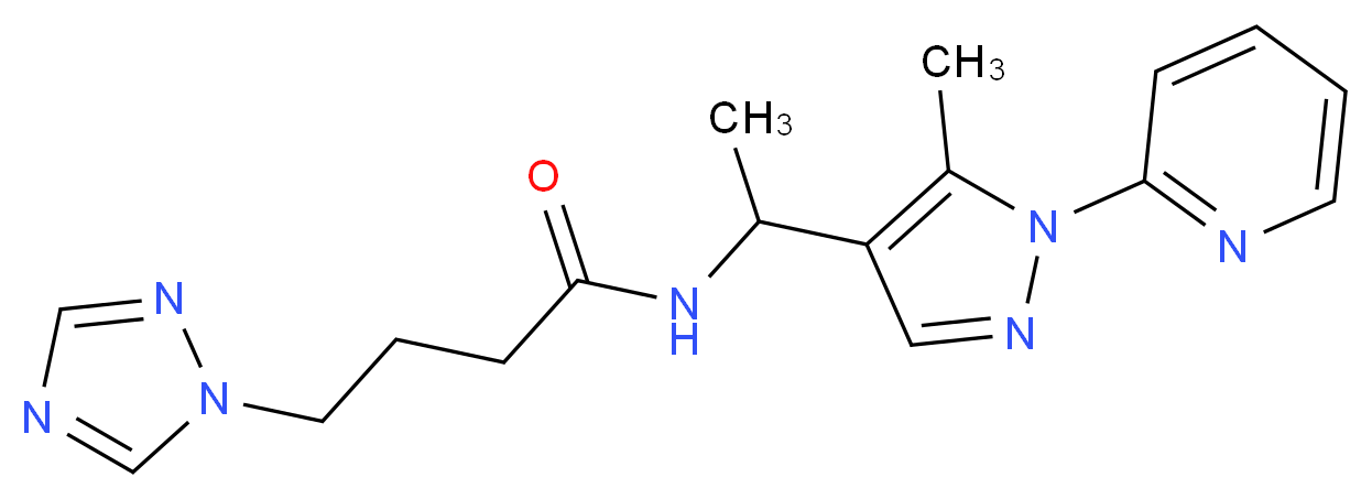 N-[1-(5-methyl-1-pyridin-2-yl-1H-pyrazol-4-yl)ethyl]-4-(1H-1,2,4-triazol-1-yl)butanamide_分子结构_CAS_)