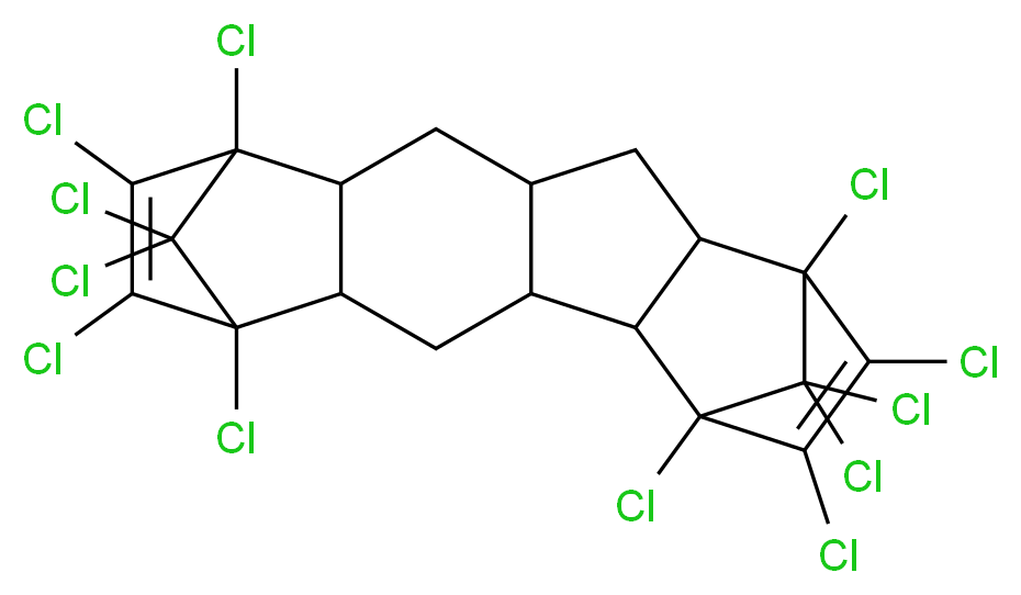 1,6,7,8,9,15,16,17,18,18,19,19-dodecachlorohexacyclo[13.2.1.1<sup>6</sup>,<sup>9</sup>.0<sup>2</sup>,<sup>1</sup><sup>4</sup>.0<sup>3</sup>,<sup>1</sup><sup>2</sup>.0<sup>5</sup>,<sup>1</sup><sup>0</sup>]nonadeca-7,16-diene_分子结构_CAS_58910-85-3