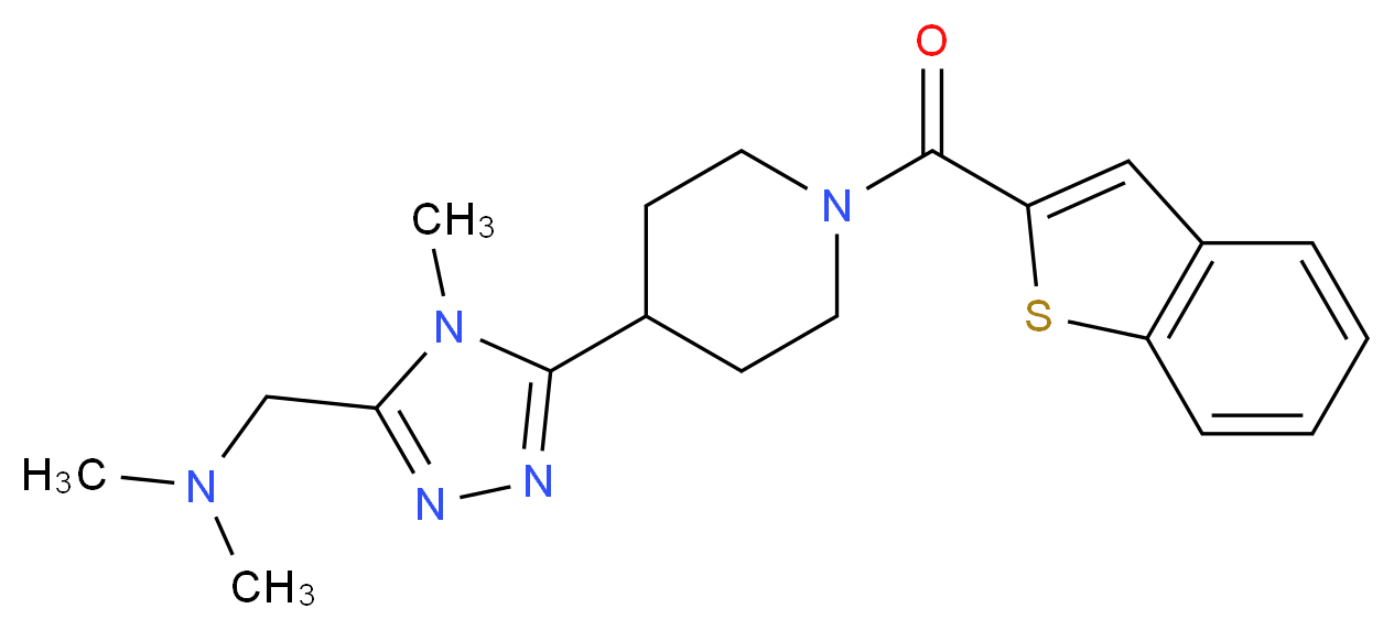 ({5-[1-(1-benzothien-2-ylcarbonyl)piperidin-4-yl]-4-methyl-4H-1,2,4-triazol-3-yl}methyl)dimethylamine_分子结构_CAS_)