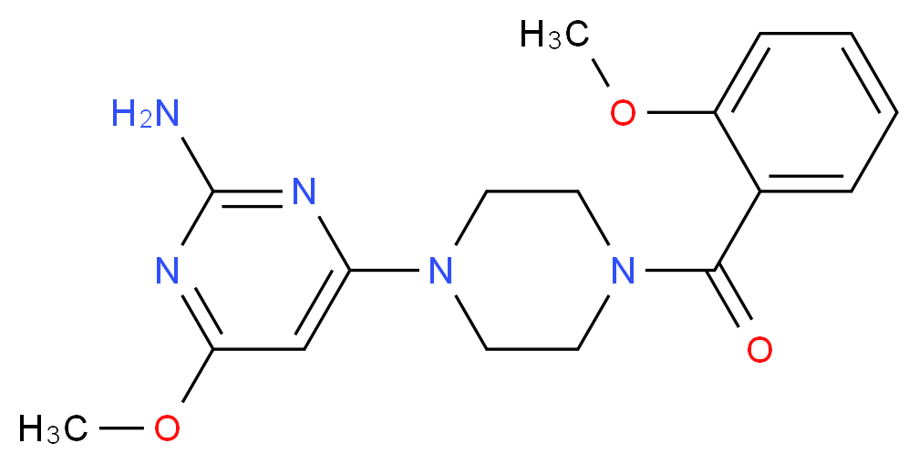 4-methoxy-6-[4-(2-methoxybenzoyl)-1-piperazinyl]-2-pyrimidinamine_分子结构_CAS_)