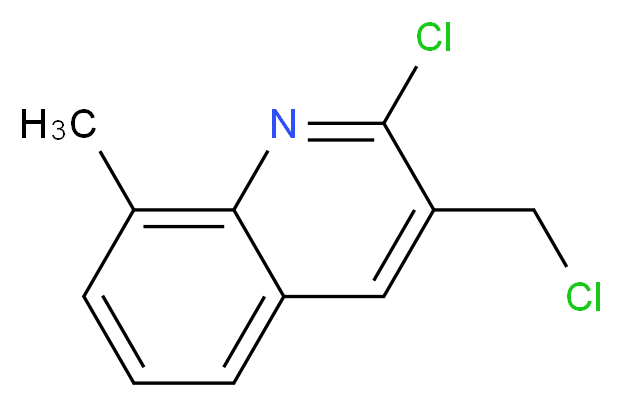 2-CHLORO-3-CHLOROMETHYL-8-METHYLQUINOLINE_分子结构_CAS_948291-50-7)