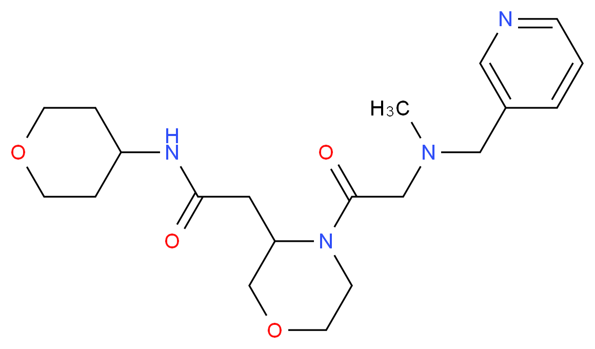 2-{4-[N-methyl-N-(3-pyridinylmethyl)glycyl]-3-morpholinyl}-N-(tetrahydro-2H-pyran-4-yl)acetamide_分子结构_CAS_)