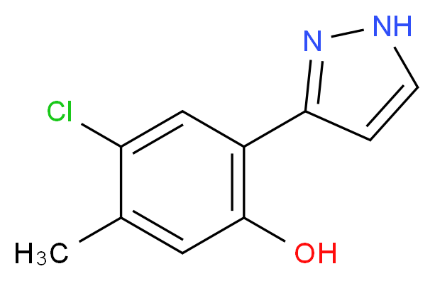 4-chloro-5-methyl-2-(1H-pyrazol-3-yl)phenol_分子结构_CAS_206986-84-7