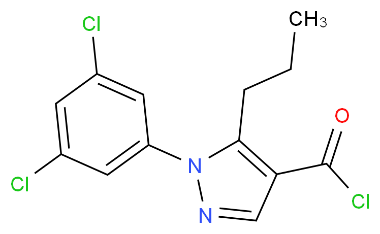 1-(3,5-dichlorophenyl)-5-propyl-1H-pyrazole-4-carbonyl chloride_分子结构_CAS_306936-64-1)