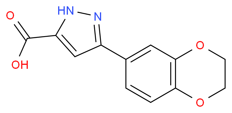 3-(2,3-dihydro-1,4-benzodioxin-6-yl)-1{H}-pyrazole-5-carboxylic acid_分子结构_CAS_)