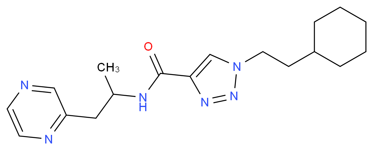 1-(2-cyclohexylethyl)-N-[1-methyl-2-(2-pyrazinyl)ethyl]-1H-1,2,3-triazole-4-carboxamide_分子结构_CAS_)