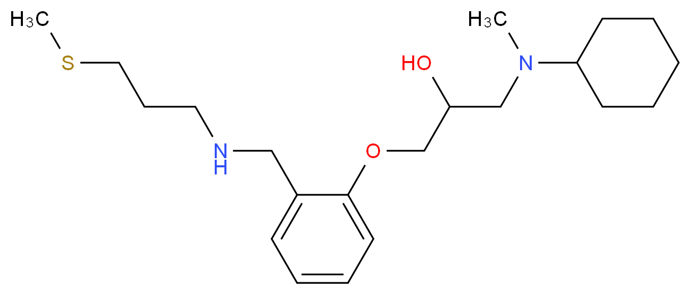 1-[cyclohexyl(methyl)amino]-3-[2-({[3-(methylthio)propyl]amino}methyl)phenoxy]-2-propanol_分子结构_CAS_)