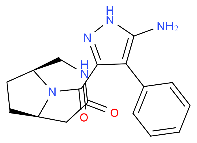 (1S*,6R*)-9-[(5-amino-4-phenyl-1H-pyrazol-3-yl)carbonyl]-3,9-diazabicyclo[4.2.1]nonan-4-one_分子结构_CAS_)