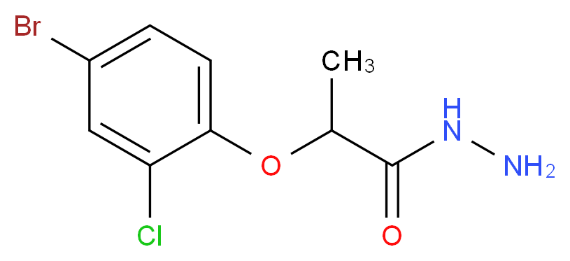 2-(4-bromo-2-chlorophenoxy)propanehydrazide_分子结构_CAS_588679-51-0