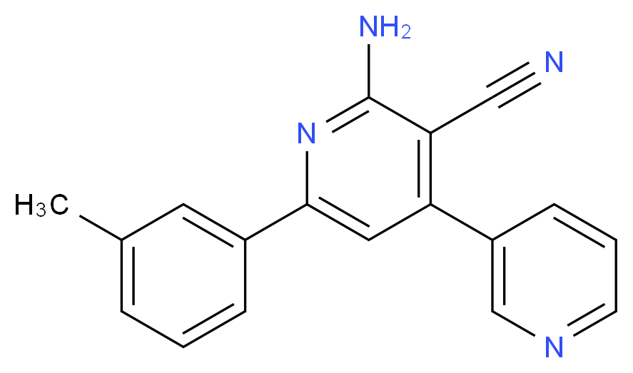 2'-amino-6'-(3-methylphenyl)-3,4'-bipyridine-3'-carbonitrile_分子结构_CAS_)