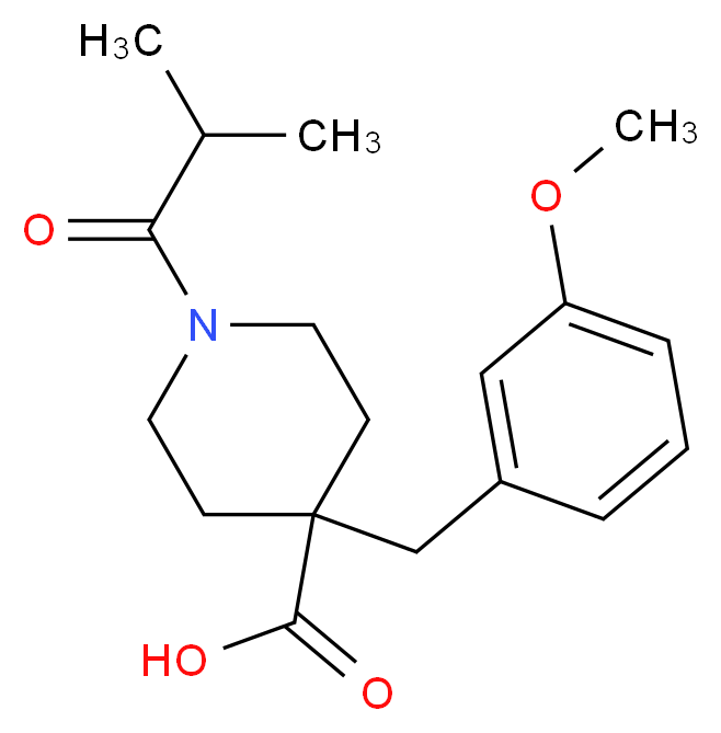 1-isobutyryl-4-(3-methoxybenzyl)piperidine-4-carboxylic acid_分子结构_CAS_)