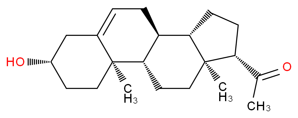 1-[(1S,2R,5S,10S,11S,14S,15S)-5-hydroxy-2,15-dimethyltetracyclo[8.7.0.0<sup>2</sup>,<sup>7</sup>.0<sup>1</sup><sup>1</sup>,<sup>1</sup><sup>5</sup>]heptadec-7-en-14-yl]ethan-1-one_分子结构_CAS_145-13-1