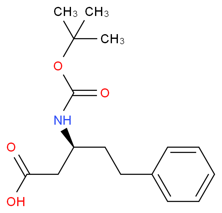 (3S)-3-{[(tert-butoxy)carbonyl]amino}-5-phenylpentanoic acid_分子结构_CAS_218608-84-5