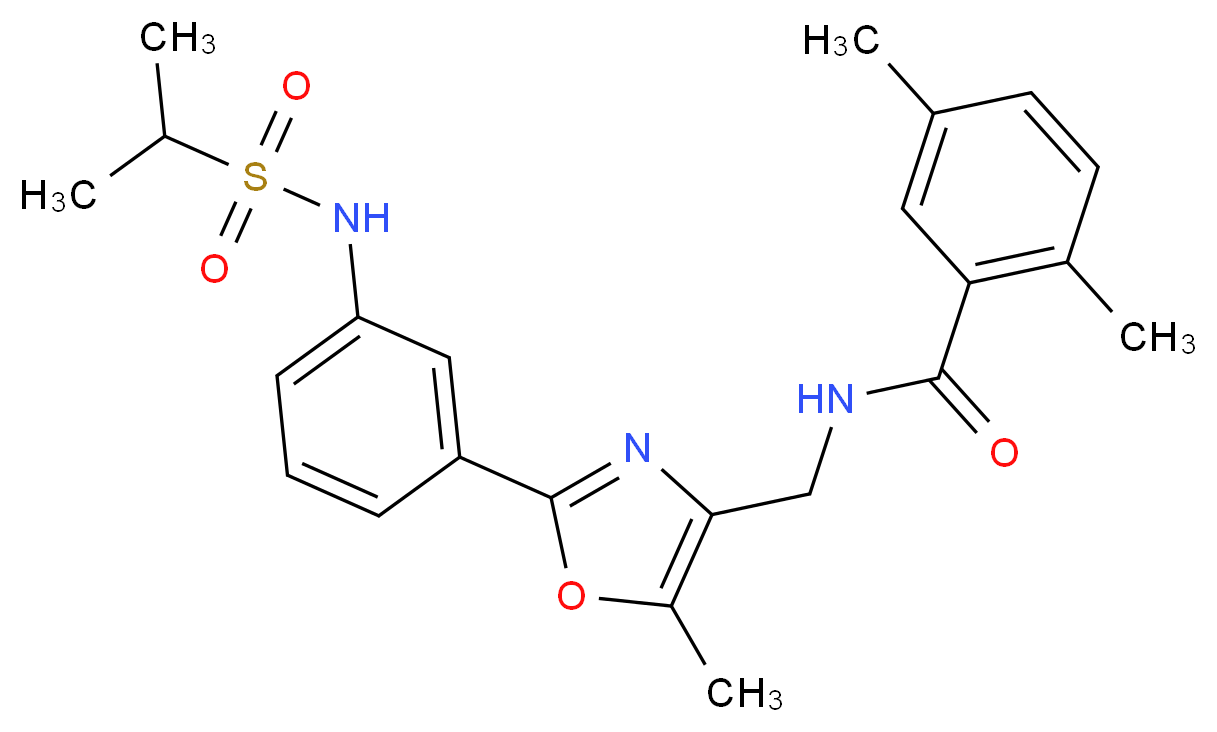 N-[(2-{3-[(isopropylsulfonyl)amino]phenyl}-5-methyl-1,3-oxazol-4-yl)methyl]-2,5-dimethylbenzamide_分子结构_CAS_)