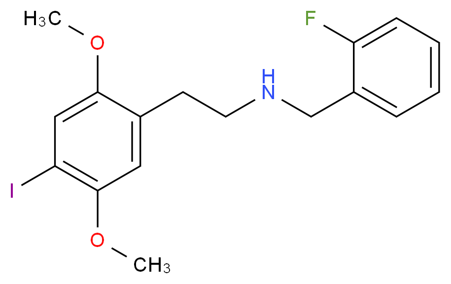 [(2-fluorophenyl)methyl][2-(4-iodo-2,5-dimethoxyphenyl)ethyl]amine_分子结构_CAS_919797-21-0