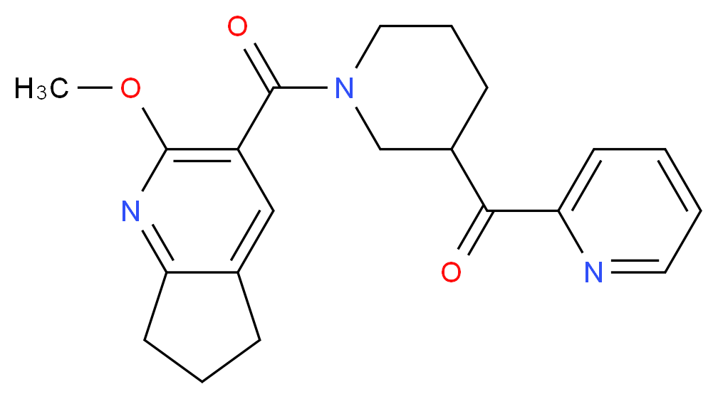 {1-[(2-methoxy-6,7-dihydro-5H-cyclopenta[b]pyridin-3-yl)carbonyl]-3-piperidinyl}(2-pyridinyl)methanone_分子结构_CAS_)
