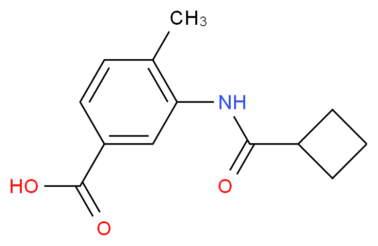 3-[(Cyclobutylcarbonyl)amino]-4-methylbenzoic acid_分子结构_CAS_915921-04-9)