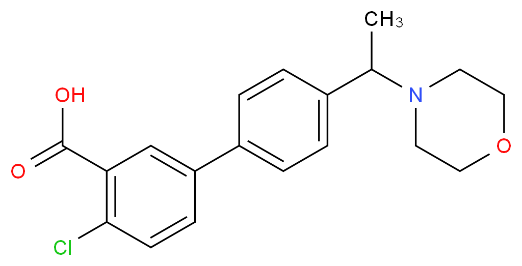 4-chloro-4'-(1-morpholin-4-ylethyl)biphenyl-3-carboxylic acid_分子结构_CAS_)