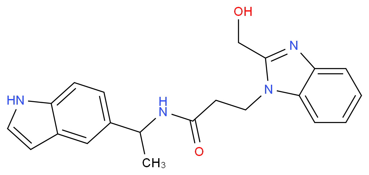 3-[2-(hydroxymethyl)-1H-benzimidazol-1-yl]-N-[1-(1H-indol-5-yl)ethyl]propanamide_分子结构_CAS_)