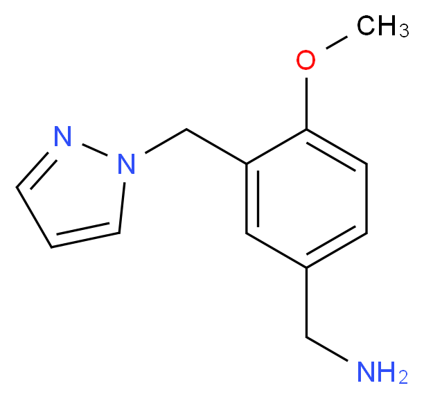 4-Methoxy-3-pyrazol-1-ylmethyl-benzylamine_分子结构_CAS_)