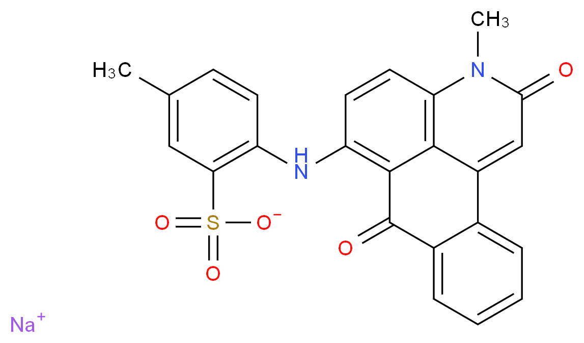 sodium 5-methyl-2-({14-methyl-8,15-dioxo-14-azatetracyclo[7.7.1.0^{2,7}.0^{13,17}]heptadeca-1(16),2,4,6,9(17),10,12-heptaen-10-yl}amino)benzene-1-sulfonate_分子结构_CAS_4478-76-6