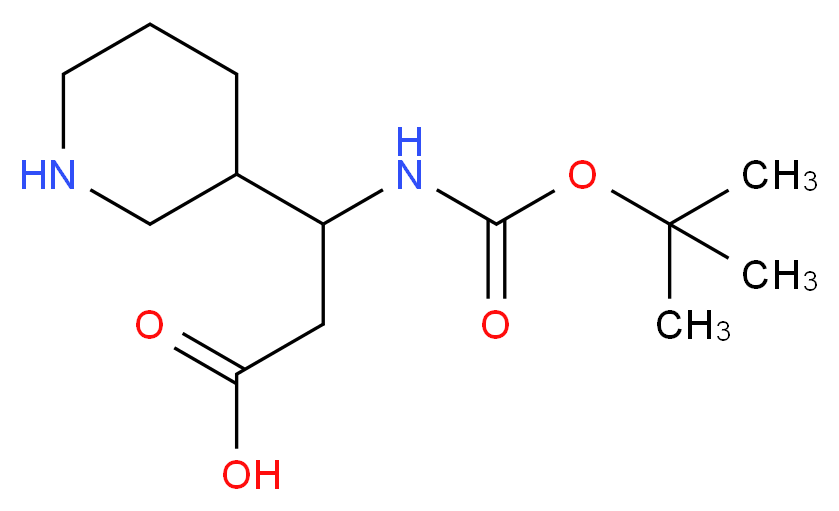 3-tert-Butoxycarbonylamino-3-piperidin-3-yl-propionic acid_分子结构_CAS_372144-09-7)