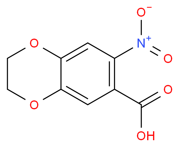 7-nitro-2,3-dihydro-1,4-benzodioxine-6-carboxylic acid_分子结构_CAS_57672-33-0