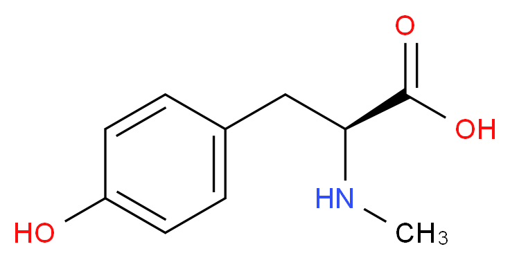 (2S)-3-(4-hydroxyphenyl)-2-(methylamino)propanoic acid_分子结构_CAS_537-49-5