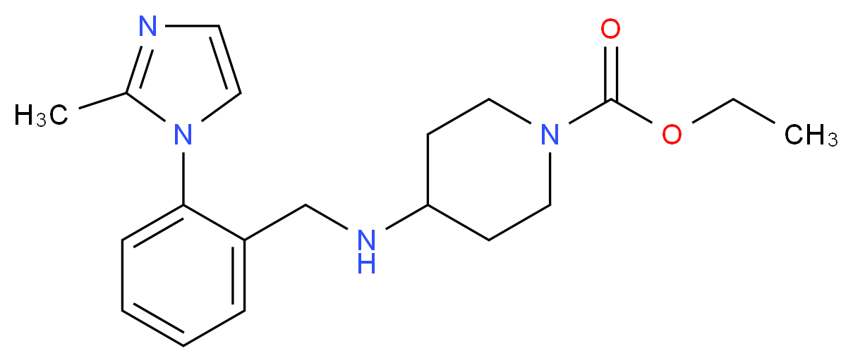 ethyl 4-{[2-(2-methyl-1H-imidazol-1-yl)benzyl]amino}piperidine-1-carboxylate_分子结构_CAS_)