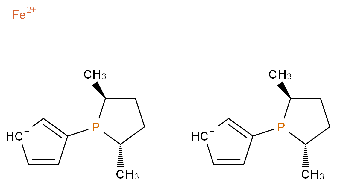 λ<sup>2</sup>-iron(2+) ion bis(3-[(2S,5S)-2,5-dimethylphospholan-1-yl]cyclopenta-2,4-dien-1-ide)_分子结构_CAS_162412-87-5