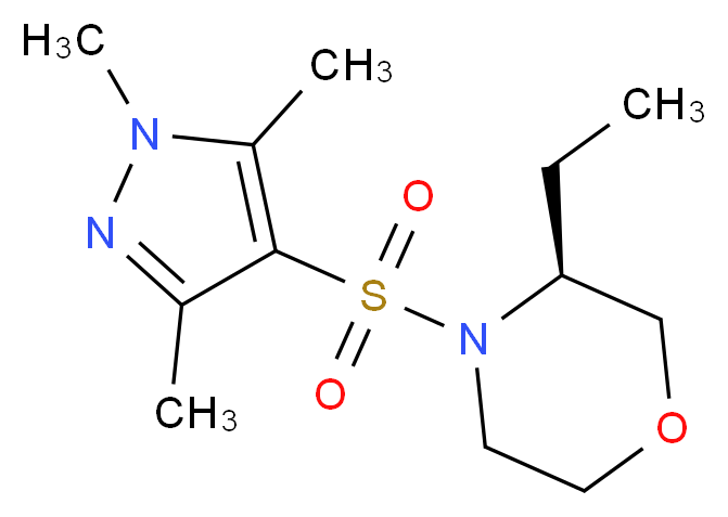(3S)-3-ethyl-4-[(1,3,5-trimethyl-1H-pyrazol-4-yl)sulfonyl]morpholine_分子结构_CAS_)