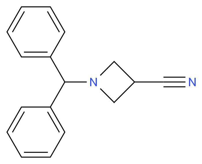 1-benzhydrylazetane-3-carbonitrile_分子结构_CAS_36476-86-5)