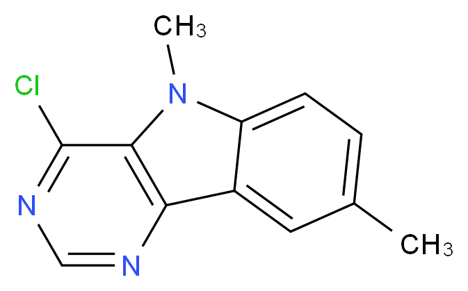 4-Chloro-5,8-dimethyl-5H-pyrimido[5,4-b]indole_分子结构_CAS_)