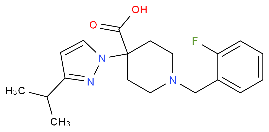 1-(2-fluorobenzyl)-4-(3-isopropyl-1H-pyrazol-1-yl)piperidine-4-carboxylic acid_分子结构_CAS_)