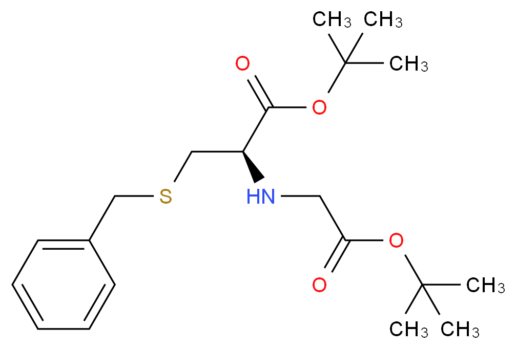 3-Benzylsulfanyl-2-(tert-butoxycarbonylmethyl-amino)-propionic Acid tert-Butyl Ester_分子结构_CAS_1331889-60-1)