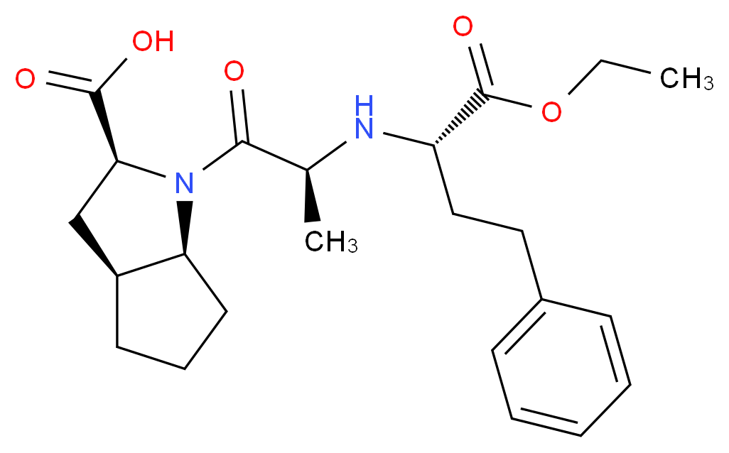 (2S,3aS,6aS)-1-[(2S)-2-{[(2S)-1-ethoxy-1-oxo-4-phenylbutan-2-yl]amino}propanoyl]-octahydrocyclopenta[b]pyrrole-2-carboxylic acid_分子结构_CAS_)