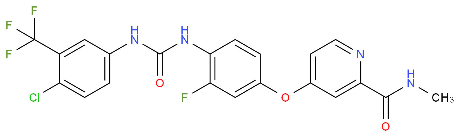 4-(4-(3-(4-Chloro-3-(trifluoromethyl)phenyl)ureido)-3-fluorophenoxy)-N-methylpicolinamide_分子结构_CAS_755037-03-7)