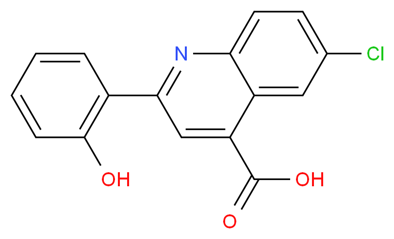 6-chloro-2-(2-hydroxyphenyl)quinoline-4-carboxylic acid_分子结构_CAS_669753-96-2