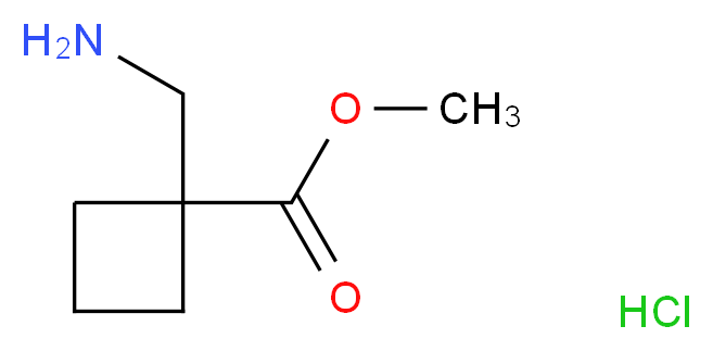 methyl 1-(aminomethyl)cyclobutane-1-carboxylate hydrochloride_分子结构_CAS_1172902-07-6