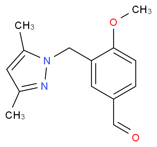 3-[(3,5-dimethyl-1H-pyrazol-1-yl)methyl]-4-methoxybenzaldehyde_分子结构_CAS_)