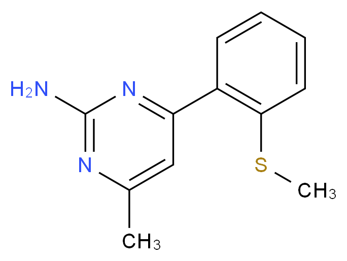 4-methyl-6-[2-(methylthio)phenyl]pyrimidin-2-amine_分子结构_CAS_)