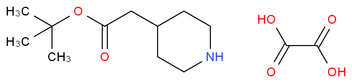 oxalic acid tert-butyl 2-(piperidin-4-yl)acetate_分子结构_CAS_1360438-13-6