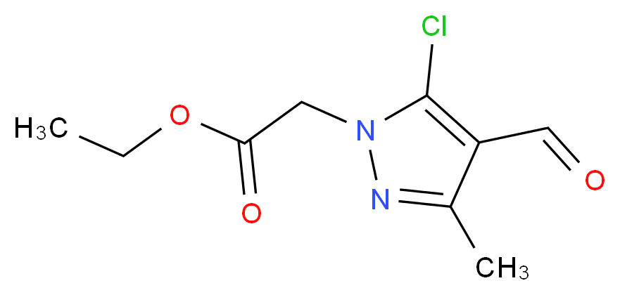 ethyl 2-(5-chloro-4-formyl-3-methyl-1H-pyrazol-1-yl)acetate_分子结构_CAS_263553-80-6