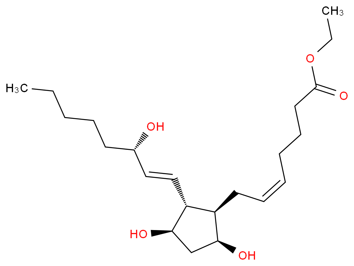 ethyl (5Z)-7-[(1R,2R,3R,5S)-3,5-dihydroxy-2-[(1E,3S)-3-hydroxyoct-1-en-1-yl]cyclopentyl]hept-5-enoate_分子结构_CAS_33854-16-9