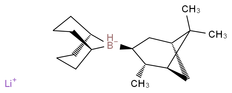 lithium(1+) ion (1s,5s)-9-[(1S,2R,3S,5S)-2,6,6-trimethylbicyclo[3.1.1]heptan-3-yl]-9-borabicyclo[3.3.1]nonan-9-uide_分子结构_CAS_100013-07-8